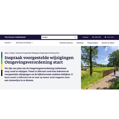 Inspraak Omgevingsverordening Gelderland